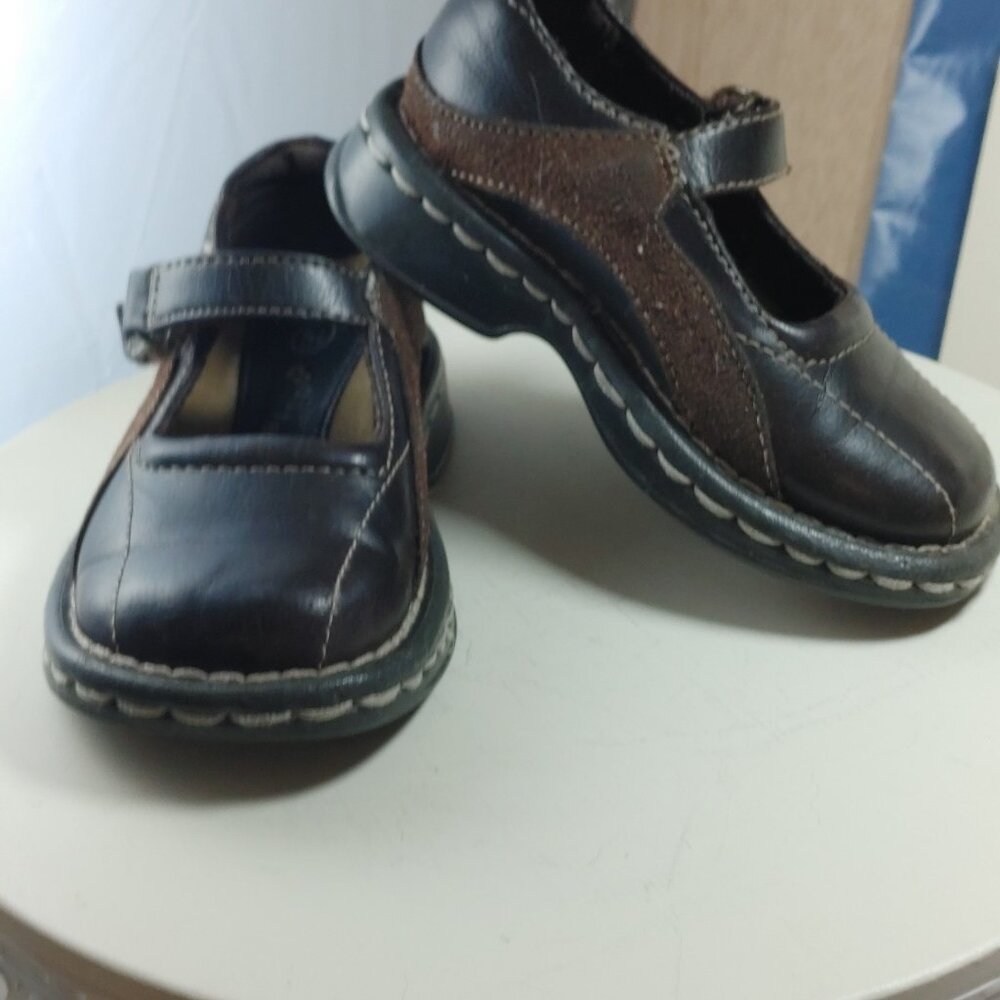 Toddler Girl Sz 5-1/2 Coasters Leather Shoes Brown Hook & Loop Closure